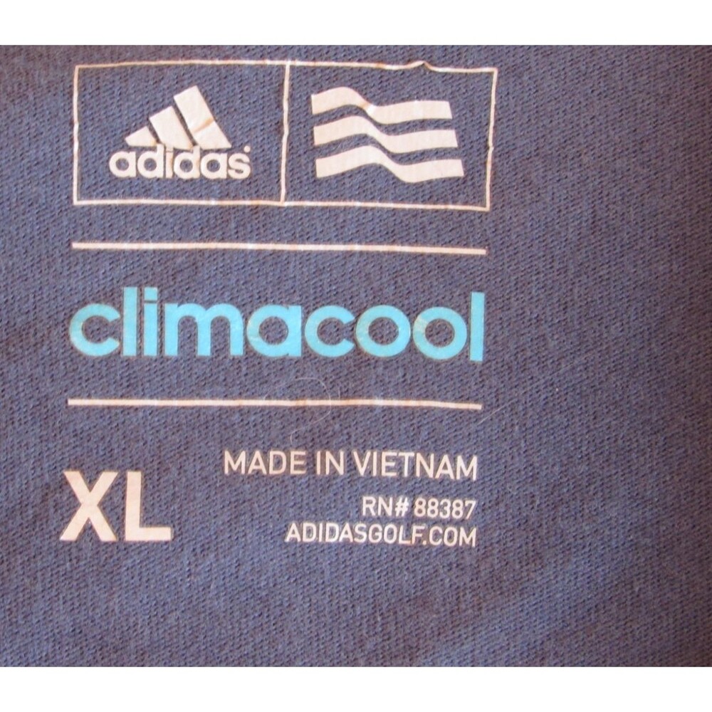 Adidas Short Sleeve Climacool Blue 3 Button TPG Potomac Golf Polo Shirt Size XL - Picture 3 of 5